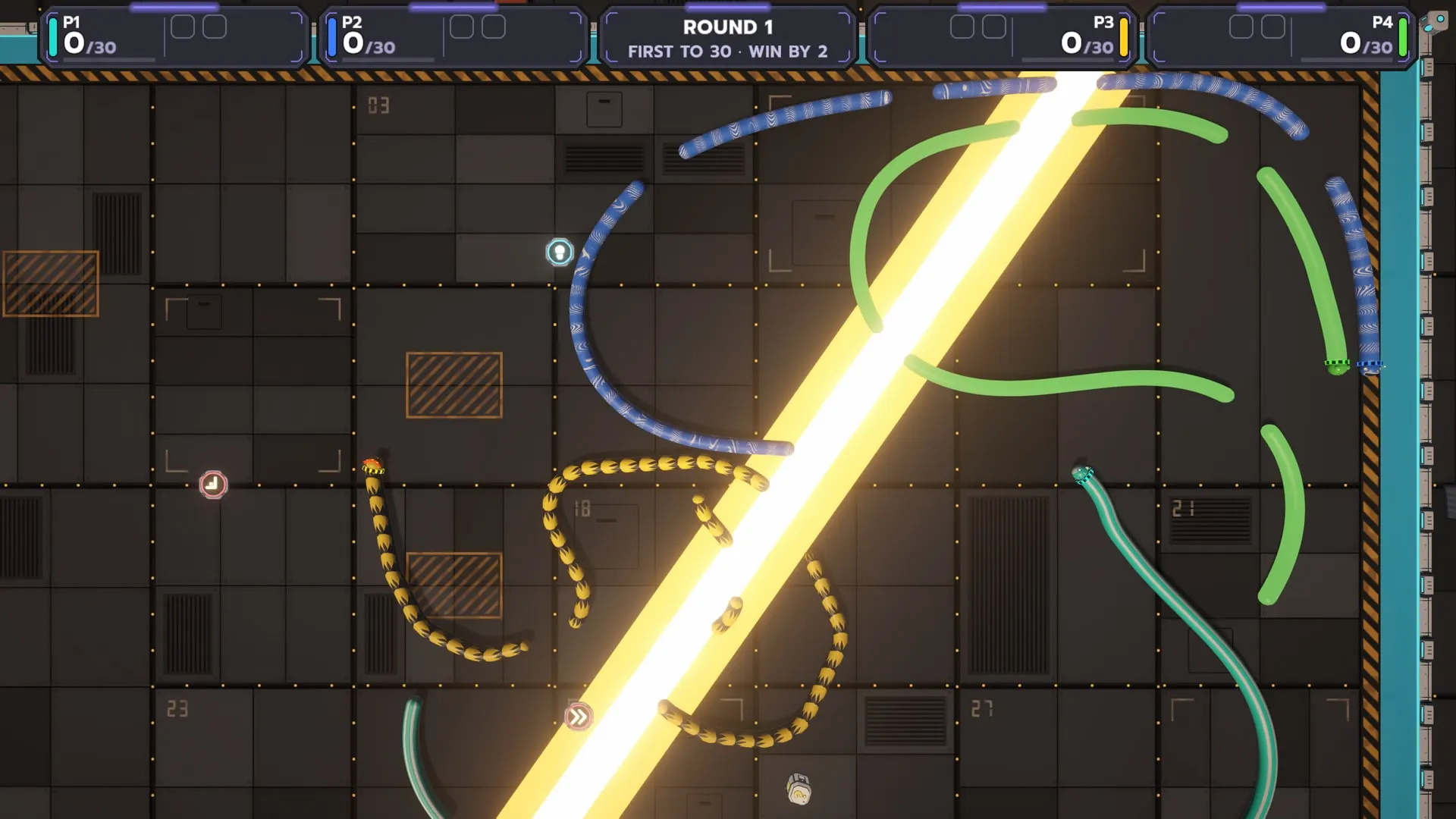 A solar flare burning a line across Sunward Deck